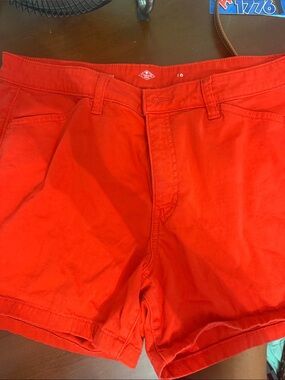 St. John's Bay Women's Flat Front Shorts in Bright Red